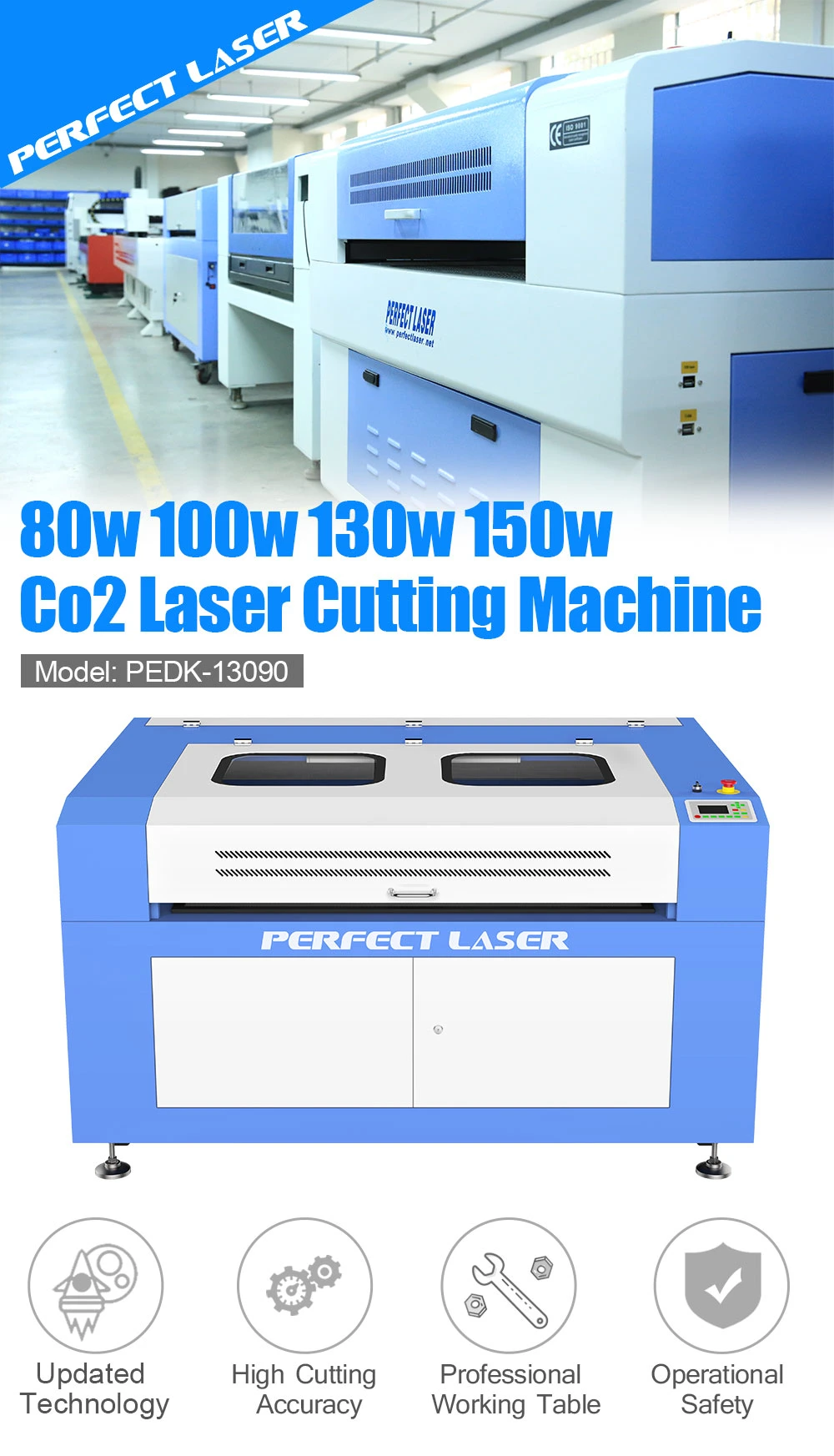 Leather Fabric Acrylic Plastic Wood Plywood MDF Cloth CO2 Laser Engraver Cutter 13090